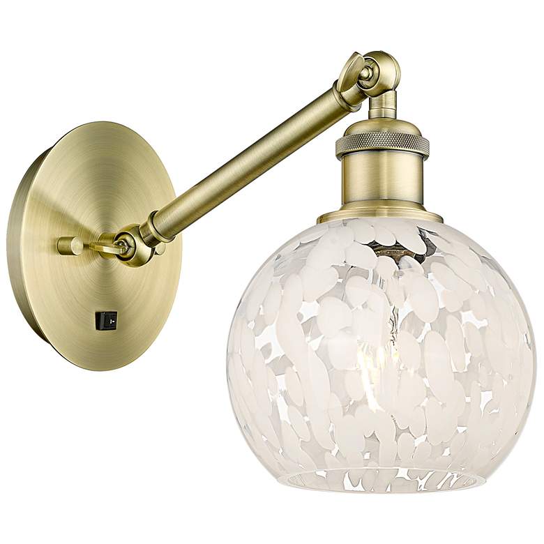 Image 1 Ballston 8"H Antique Brass Vertically Adjustable Sconce w/ Mouchette S
