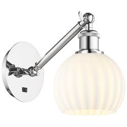 Ballston 8"H Chrome Arm Adjusts Up and Down Sconce w/ White Venetian S