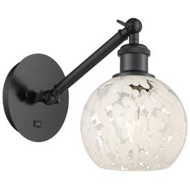 Ballston 8"H Matte Black Vertically Adjustable Sconce w/ Mouchette Sha Ballston 8"H Matte Black Vertically Adjustable Sconce w/ Mouchette Sha