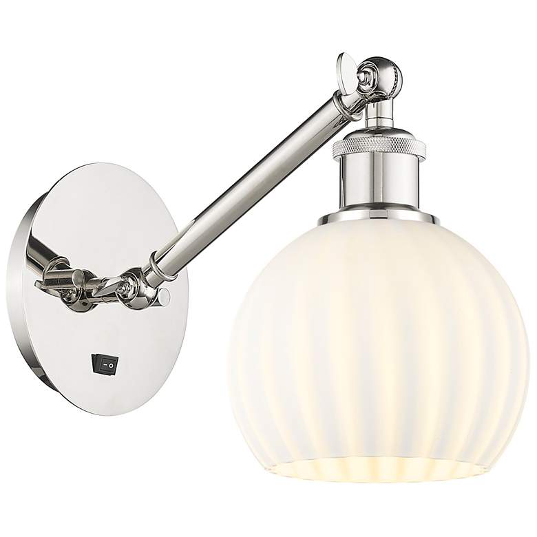 Image 1 Ballston 8"H Polished Nickel Vertically Adjustable Sconce w/ Venetian