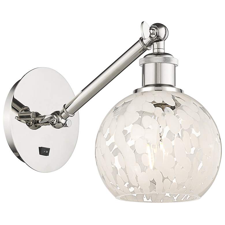 Image 1 Ballston 8"H Polished Nickel Vertically Swivel Sconce w/ Mouchette Sha
