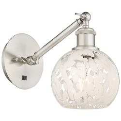 Ballston 8"H Satin Nickel Vertically Adjustable Sconce w/ Mouchette Sh