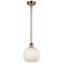 Ballston 8"W Antique Copper Stemmed Mini Pendant w/ White Mouchette Sh