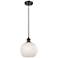 Ballston 8"W Oil Rubbed Bronze Corded Mini Pendant w/ White Mouchette