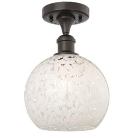 Ballston 8"W Oil Rubbed Bronze Semi-Flush Mount w/ White Mouchette Sha Ballston 8"W Oil Rubbed Bronze Semi-Flush Mount w/ White Mouchette Sha