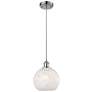 Ballston 8"W Polished Chrome Corded Mini Pendant w/ White Mouchette Sh
