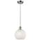 Ballston 8"W Polished Chrome Corded Mini Pendant w/ White Mouchette Sh