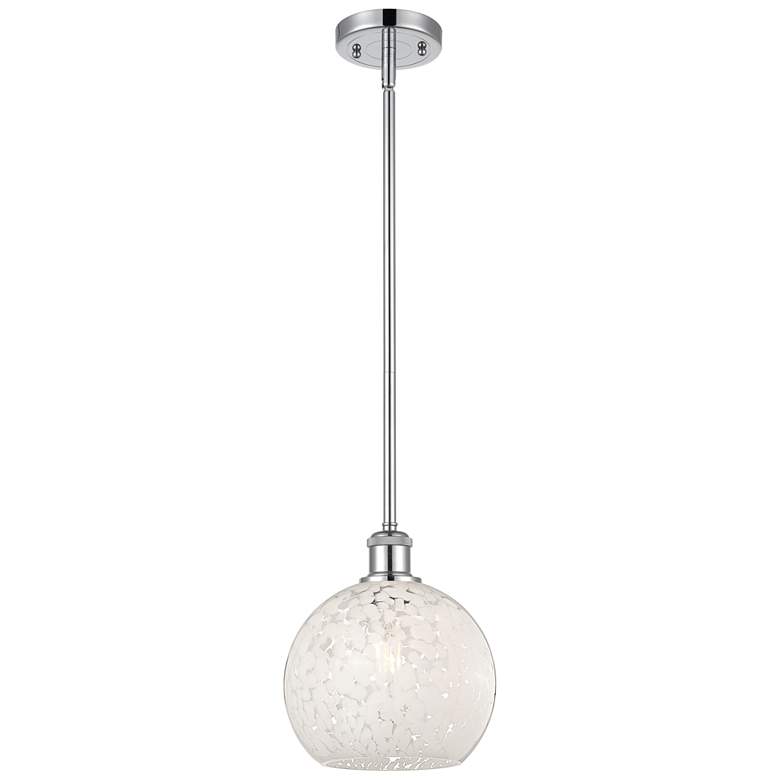 Image 1 Ballston 8"W Polished Chrome Stemmed Mini Pendant w/ White Mouchette S