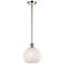 Ballston 8"W Polished Nickel Stemmed Mini Pendant w/ White Mouchette S