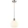 Ballston 8"W Satin Nickel Corded Mini Pendant w/ White Venetian Shade