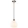 Ballston 8"W Satin Nickel Stemmed Mini Pendant w/ White Venetian Shade