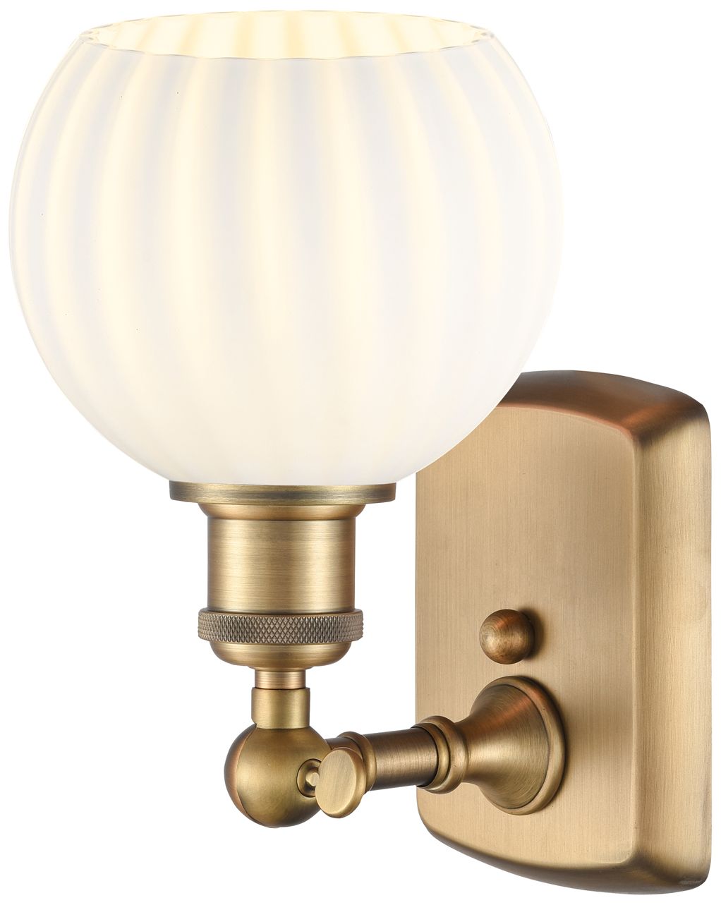 Image 2 Ballston 9" High Brushed Brass Sconce With White Venetian Shade more views