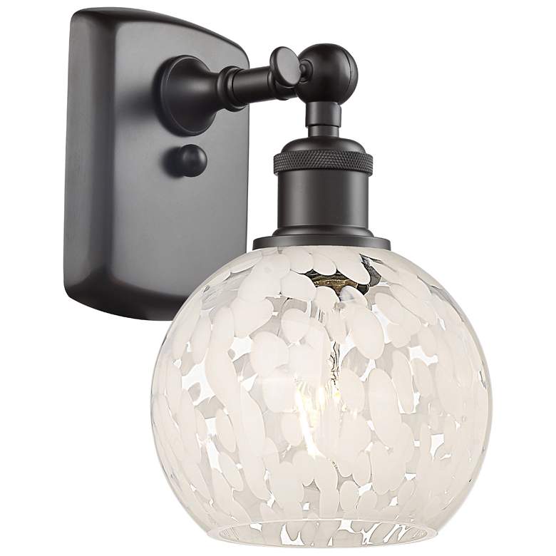 Image 1 Ballston 9" High Oil Rubbed Bronze Sconce With White Mouchette Shade