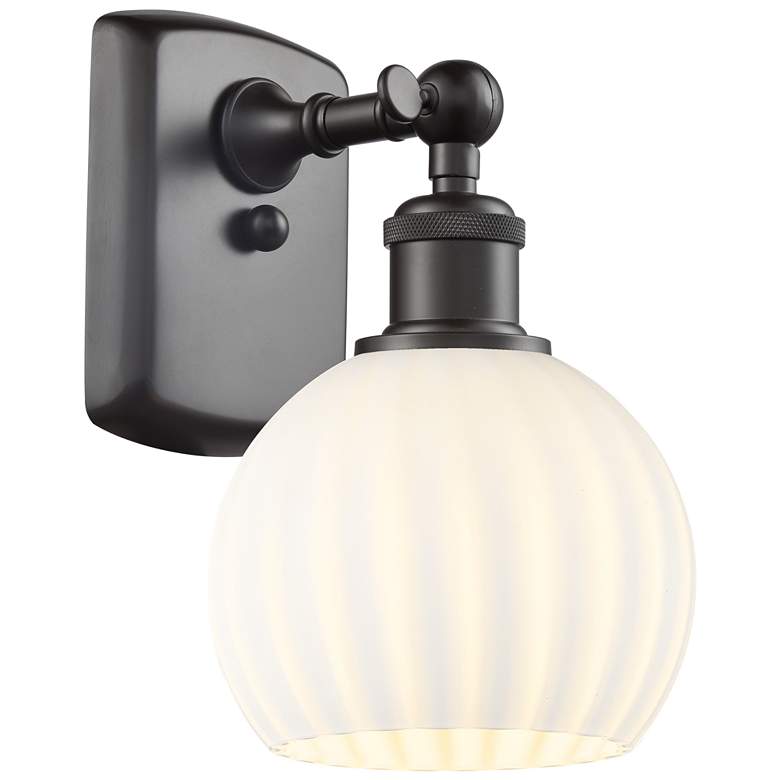 Image 1 Ballston 9" High Oil Rubbed Bronze Sconce With White Venetian Shade