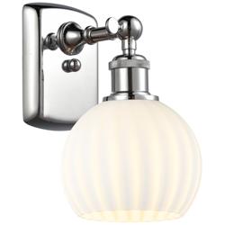 Ballston 9" High Polished Chrome Sconce With White Venetian Shade