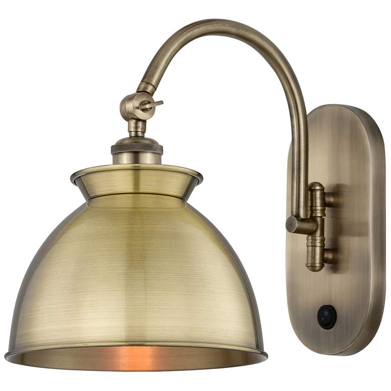 Image 1 Ballston Adirondack 12.25"H Antique Brass Horizontal Swivel Sconce