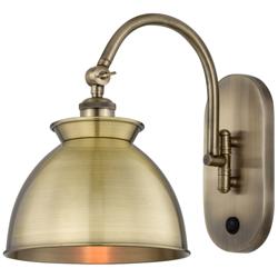 Ballston Adirondack 12.25"H Antique Brass Horizontal Swivel Sconce