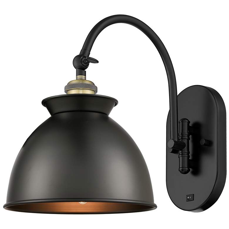 Image 1 Ballston Adirondack 12.25"H Black Brass Horizontal Swivel LED Sconce