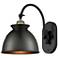Ballston Adirondack 12.25"H Black Brass Horizontal Swivel Sconce