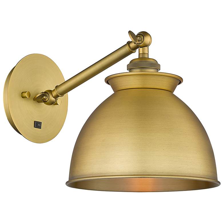 Image 1 Ballston Adirondack 12.25 inchH Brushed Brass Arm Adjusts up and Down Scon