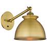 Ballston Adirondack 12.25"H Brushed Brass Arm Adjusts up and Down Scon