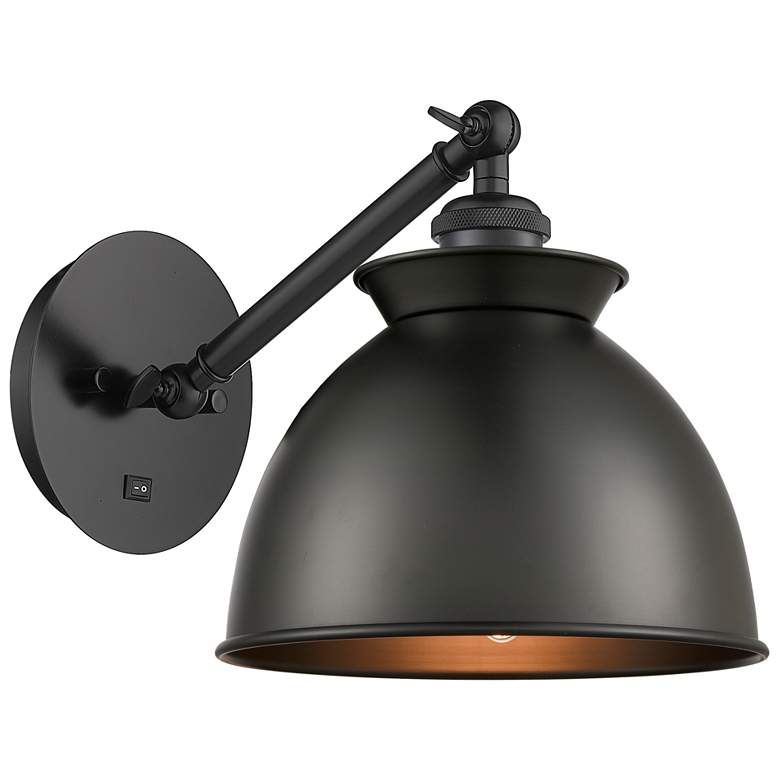 Image 1 Ballston Adirondack 12.25"H Matte Black Arm Adjusts up and Down LED Sc