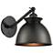 Ballston Adirondack 12.25"H Matte Black Arm Adjusts up and Down Sconce