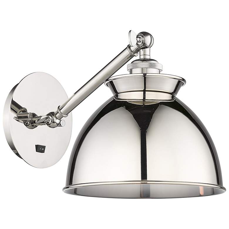 Image 1 Ballston Adirondack 12.25"H Polished Nickel Arm Adjusts up and Down Sc