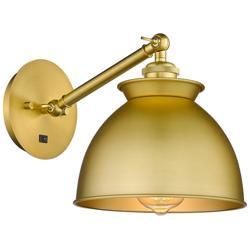 Ballston Adirondack 12.25&quot;H Satin Gold Arm Adjusts up and Down Sconce