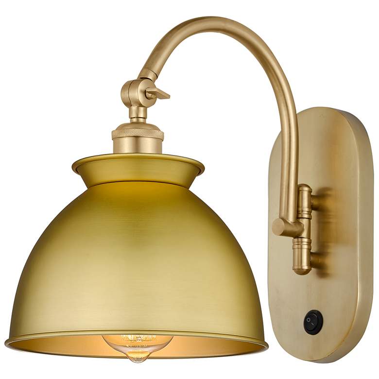 Image 1 Ballston Adirondack 12.25"H Satin Gold Horizontal Swivel Sconce