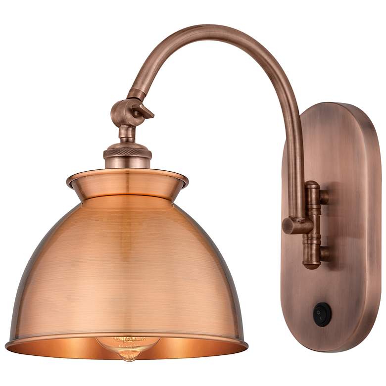Image 1 Ballston Adirondack 12 1/2" High Antique Copper Wall Sconce