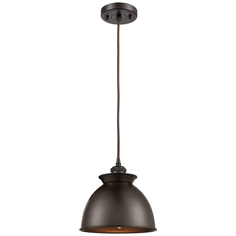 Image 1 Ballston Adirondack 8 1/4"W Oil-Rubbed Bronze Mini Pendant