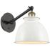 Ballston Adirondack 8" Incandescent Sconce - Black Brass - White Shade