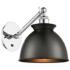 Ballston Adirondack 8" Incandescent Sconce - Chrome - Matte Black Shad