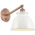 Ballston Adirondack 8" Incandescent Sconce - Copper - Glossy White Sha
