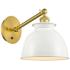 Ballston Adirondack 8" Incandescent Sconce - Gold - Glossy White Shade