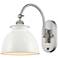 Ballston Adirondack 8" Incandescent Sconce - Nickel Finish - White Sha