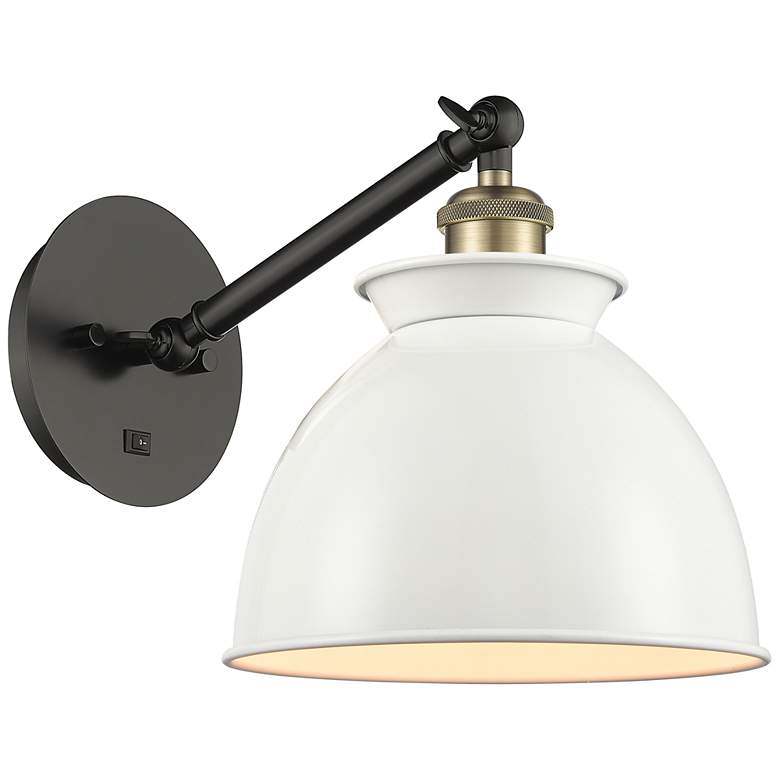 Image 1 Ballston Adirondack 8" LED Sconce - Black Brass Finish - Glossy White