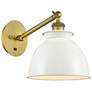 Ballston Adirondack 8" LED Sconce - Brass Finish - Glossy White Shade