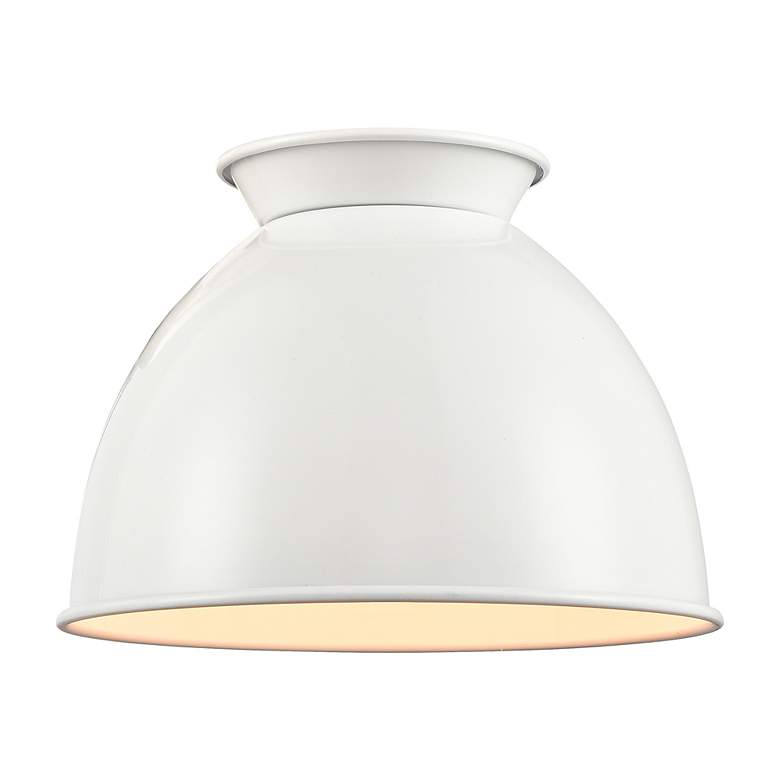 Image 3 Ballston Adirondack 8" LED Sconce - Brass Finish - Glossy White Shade more views