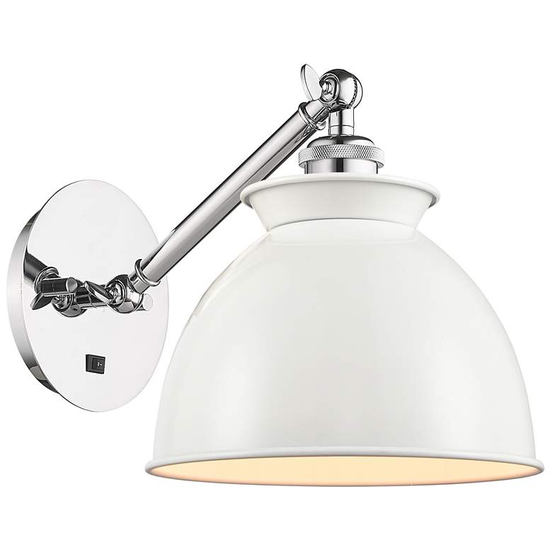 Image 1 Ballston Adirondack 8" LED Sconce - Chrome Finish - Glossy White Shade