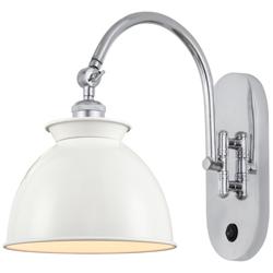 Ballston Adirondack 8" LED Sconce - Chrome Finish - Glossy White Shade