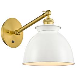 Ballston Adirondack 8" LED Sconce - Gold Finish - Glossy White Shade