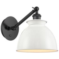 Ballston Adirondack 8" LED Sconce - Matte Black Finish - Glossy White