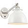 Ballston Adirondack 8" LED Sconce - Nickel Finish - Glossy White Shade