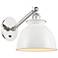Ballston Adirondack 8" LED Sconce - Nickel Finish - Glossy White Shade