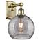 Ballston Athens 10.88"H Antique Brass Sconce w/ Smoke Swirl Shade