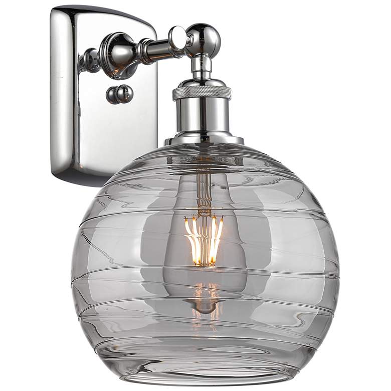 Image 1 Ballston Athens 10.88"H Chrome Sconce w/ Smoke Swirl Shade