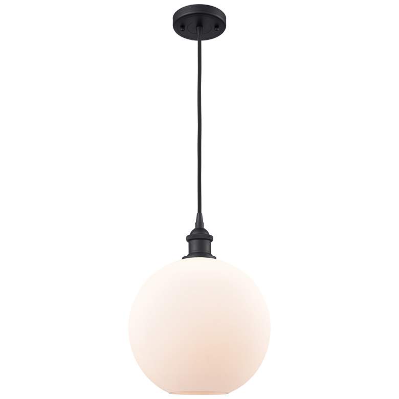 Image 1 Ballston Athens 10" LED Mini Pendant - Matte Black - Matte White Shade