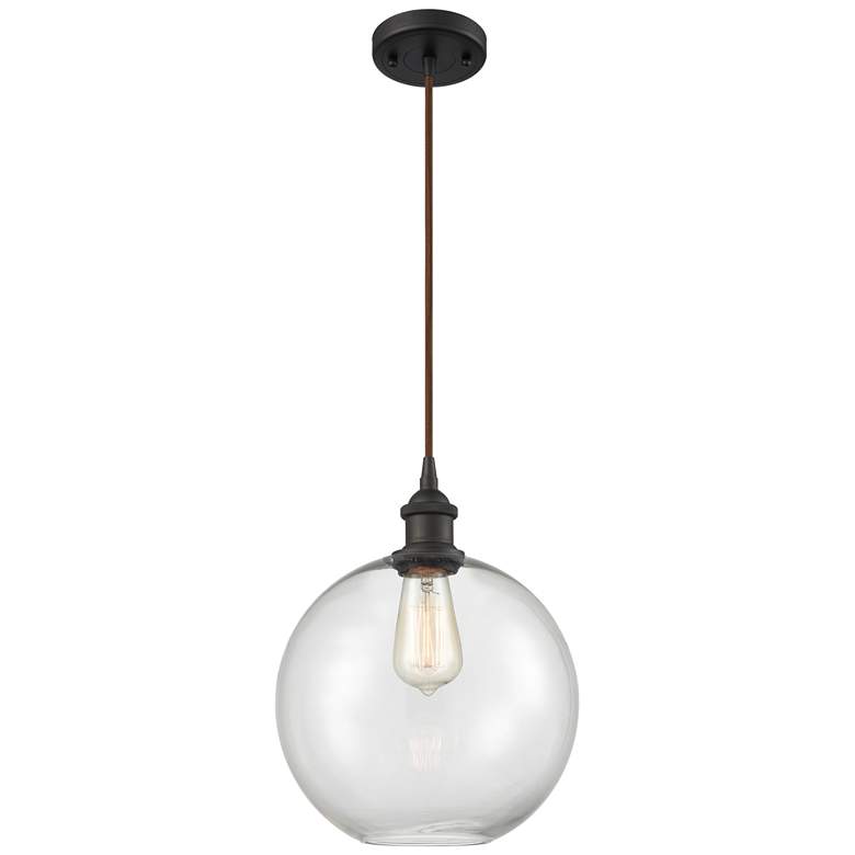 Image 1 Ballston Athens 10" LED Mini Pendant - Oil Rubbed Bronze - Clear Shade